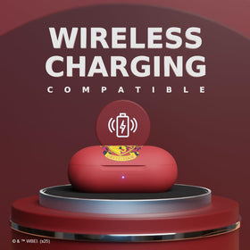 iJoy earbuds in ear lifestyle shot demonstrating secure fit and style