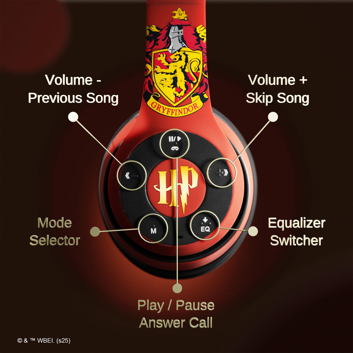 iJoy Gryffindor headphones with 5 EQ settings for personalized sound.
