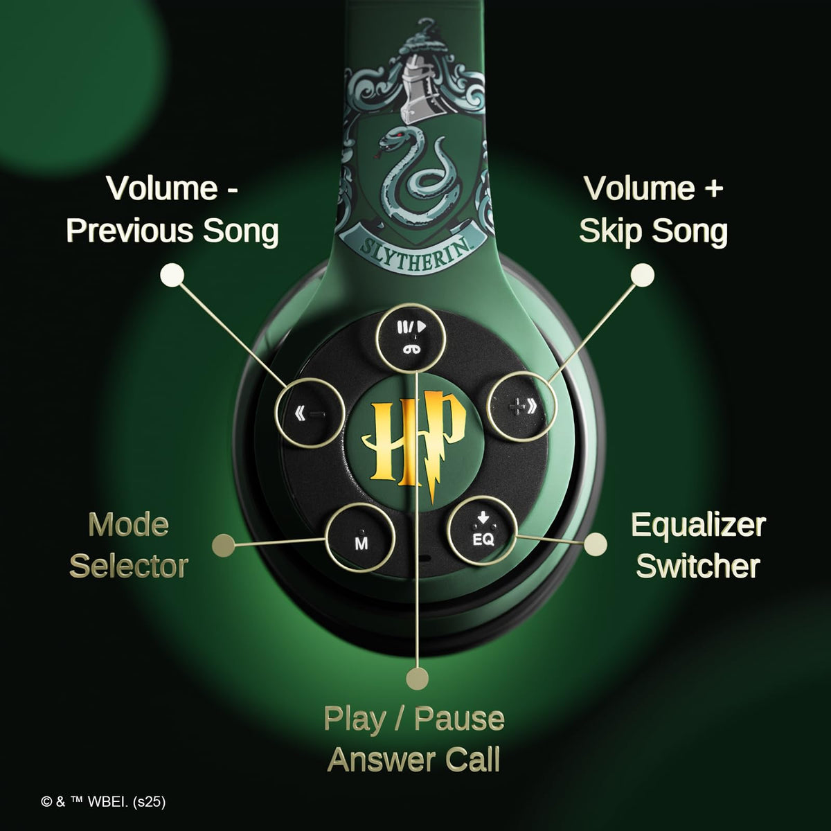 iJoy Harry Potter Slytherin headphones Bluetooth pairing for quick wireless connection
