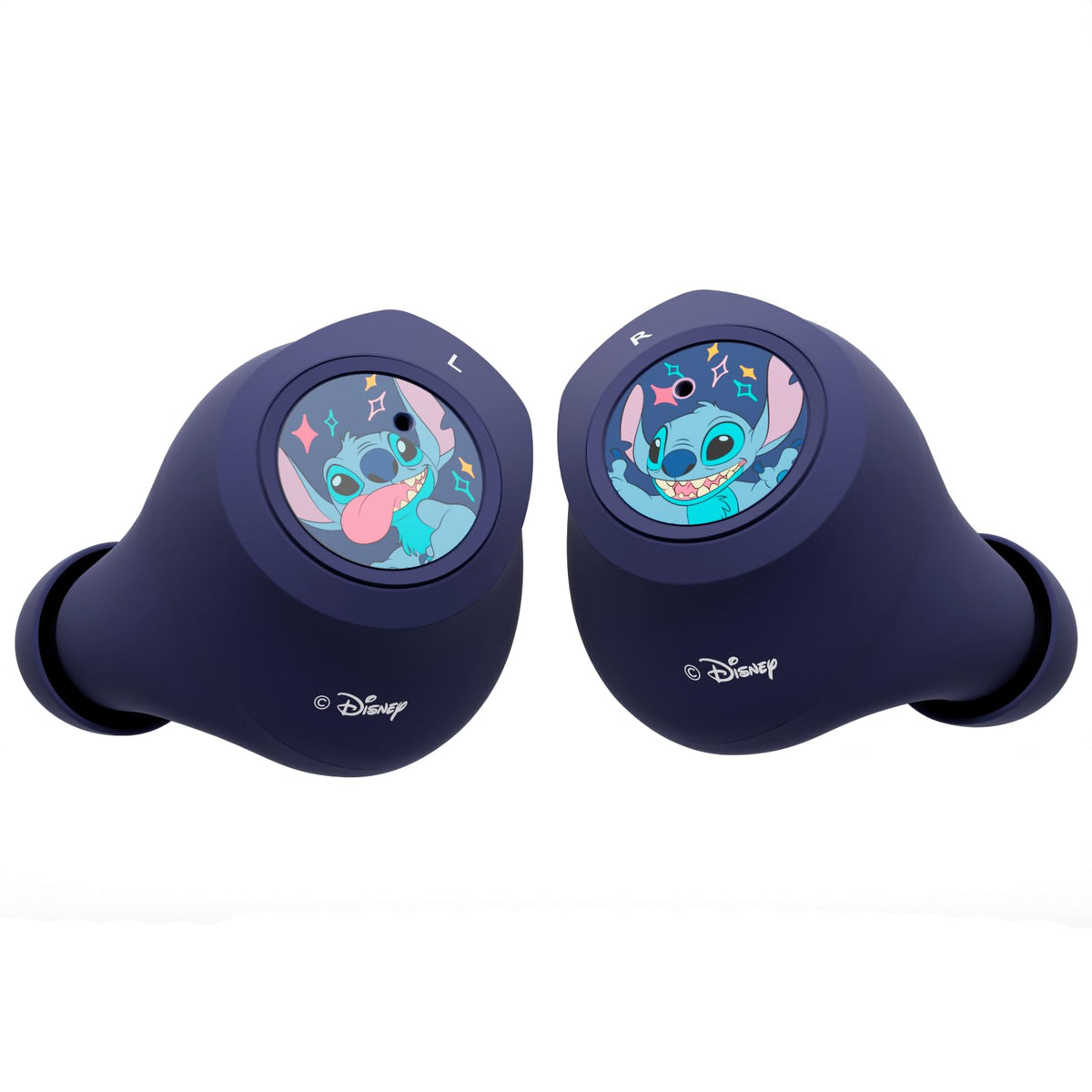iJoy Stitch earbuds close-up highlighting design and clear detailing for stylish listening