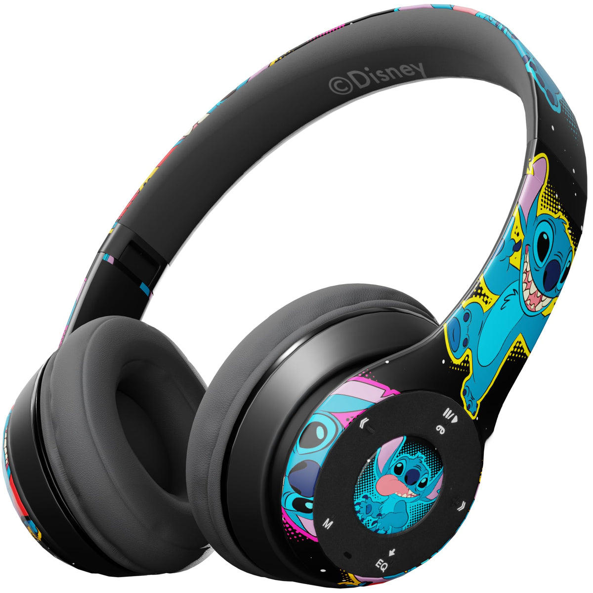 iJoy headphones front view showing Lilo and Stitch art and fun styling benefit