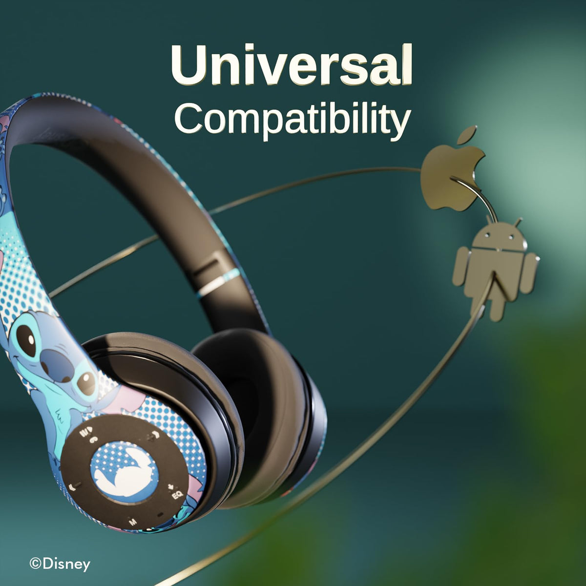 iJoy worn by person enjoying music, Stitch design adds personality
