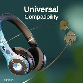 iJoy worn by person enjoying music, Stitch design adds personality