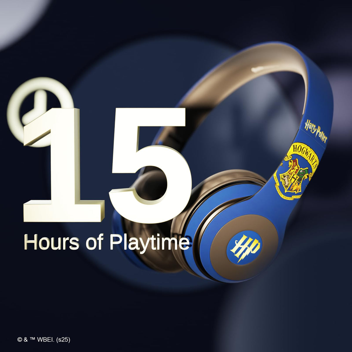 iJoy Ravenclaw blue wireless headphones provide hands-free listening
