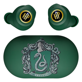 iJoy Slytherin charging case front showing crest and storage benefit