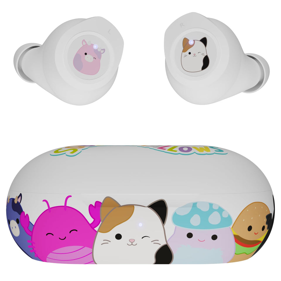 iJoy Squishmallows earbuds with charging case for portable power on the go