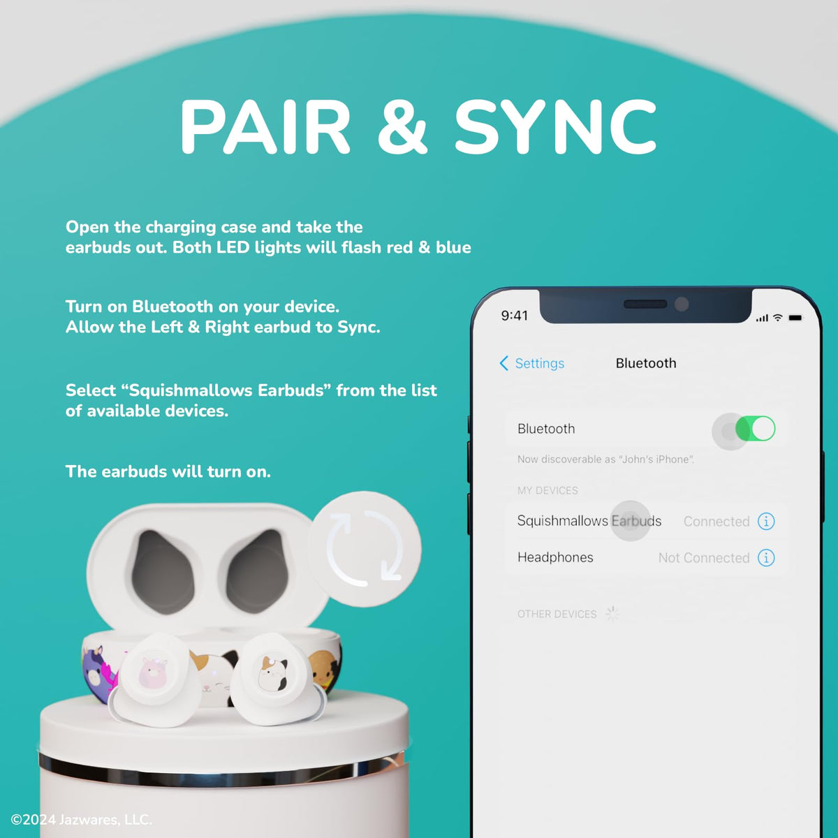 iJoy Squishmallows earbuds feature playful Squish design for fans