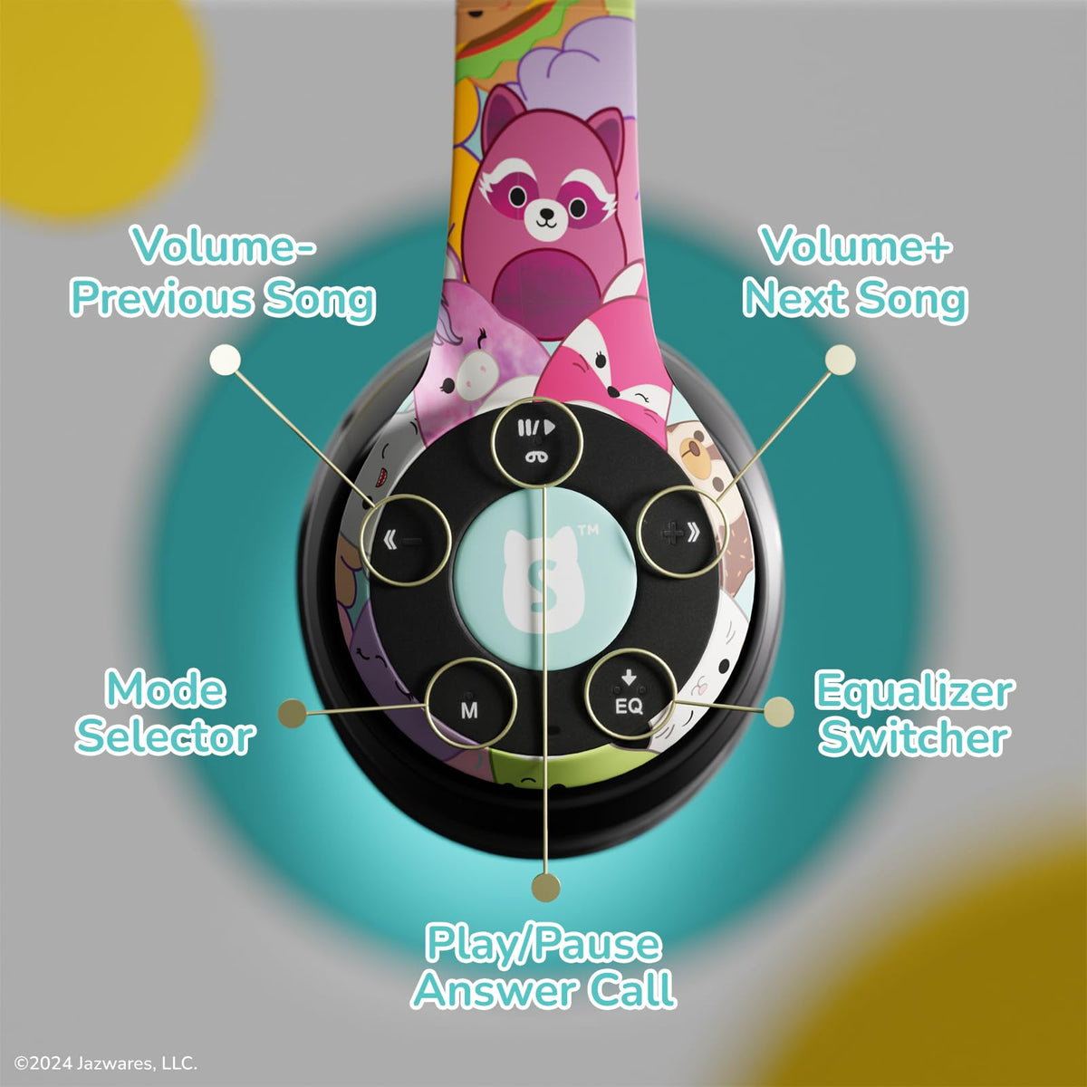 iJoy Squishmallows headphones micro SD card slot