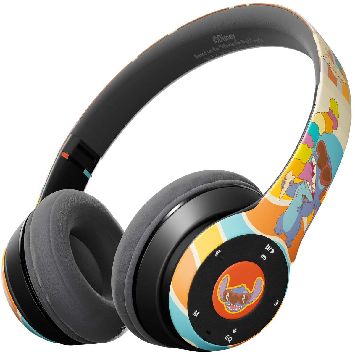 iJoy Stitch front view showing colorful design and comfortable earcups for fun listening