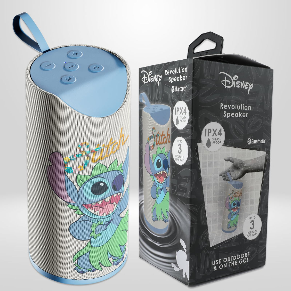 iJoy Stitch silicone loop helps attach it to bags for travel.