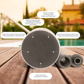 iJoy tiki speaker LED light modes create dynamic night garden lighting.