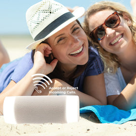 iJoy tiki speaker outdoor mood light complements parties and paths.