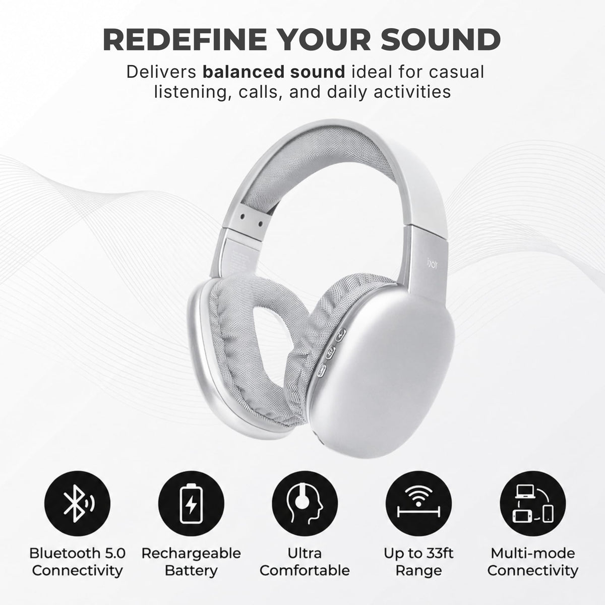 iJoy Ultra with soft cushioned earcups delivering long-lasting comfort