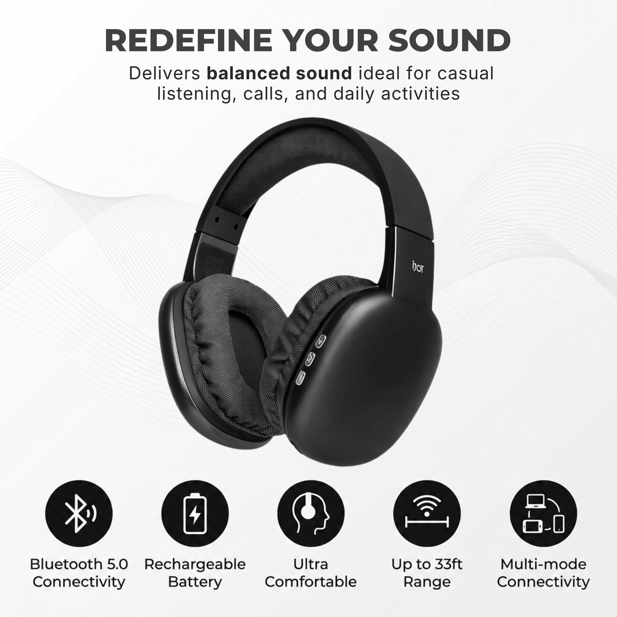 iJoy Ultra Wireless Headphones Bluetooth setup simplifies pairing with devices.