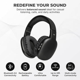 iJoy Ultra Wireless Headphones Bluetooth setup simplifies pairing with devices.