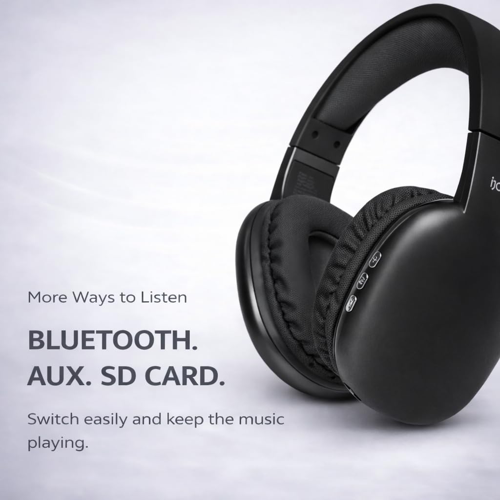 iJoy Ultra Wireless Headphones foldable portable for travel and gym.