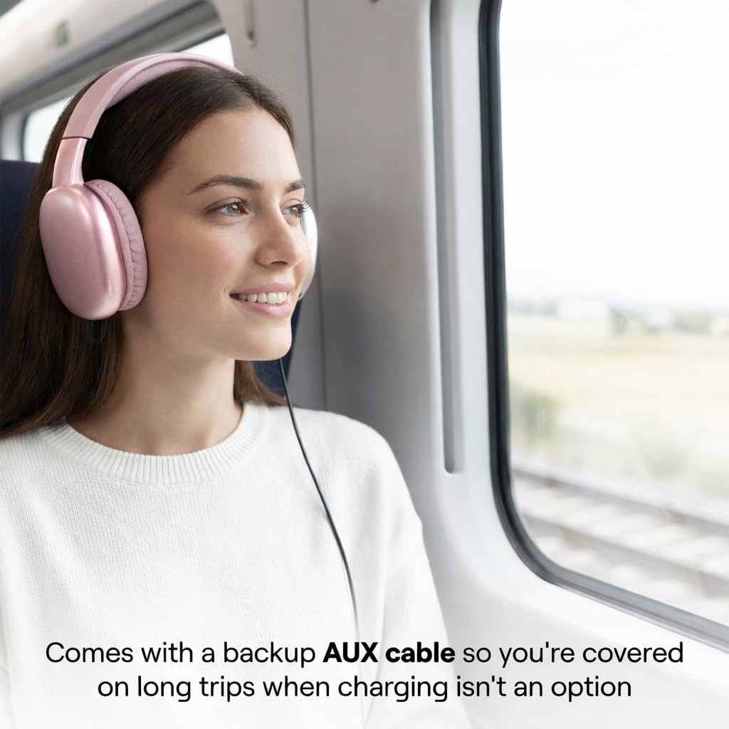 iJoy Ultra Wireless Headphones pink control buttons for easy playback