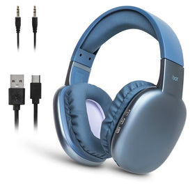 iJoy Ultra Wireless Headphones blue front view for clear calls