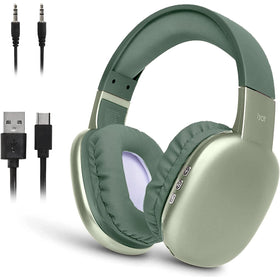 iJoy Ultra wireless over-ear headphones in green, front view for everyday listening