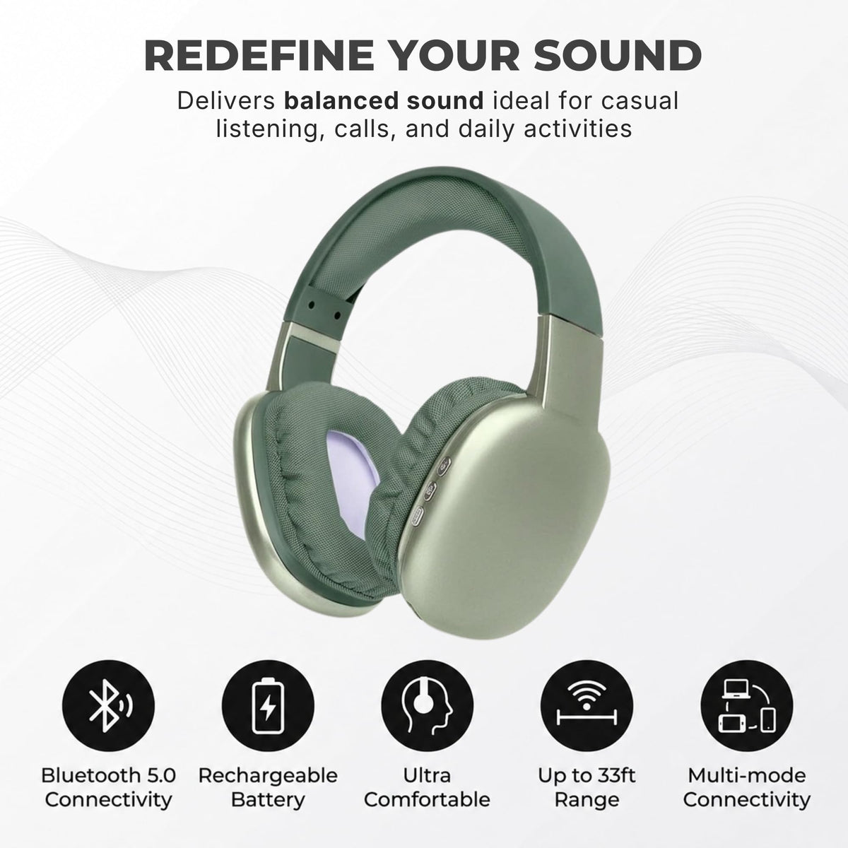 Built-in microphone on iJoy headphones enables clear calls during work or class