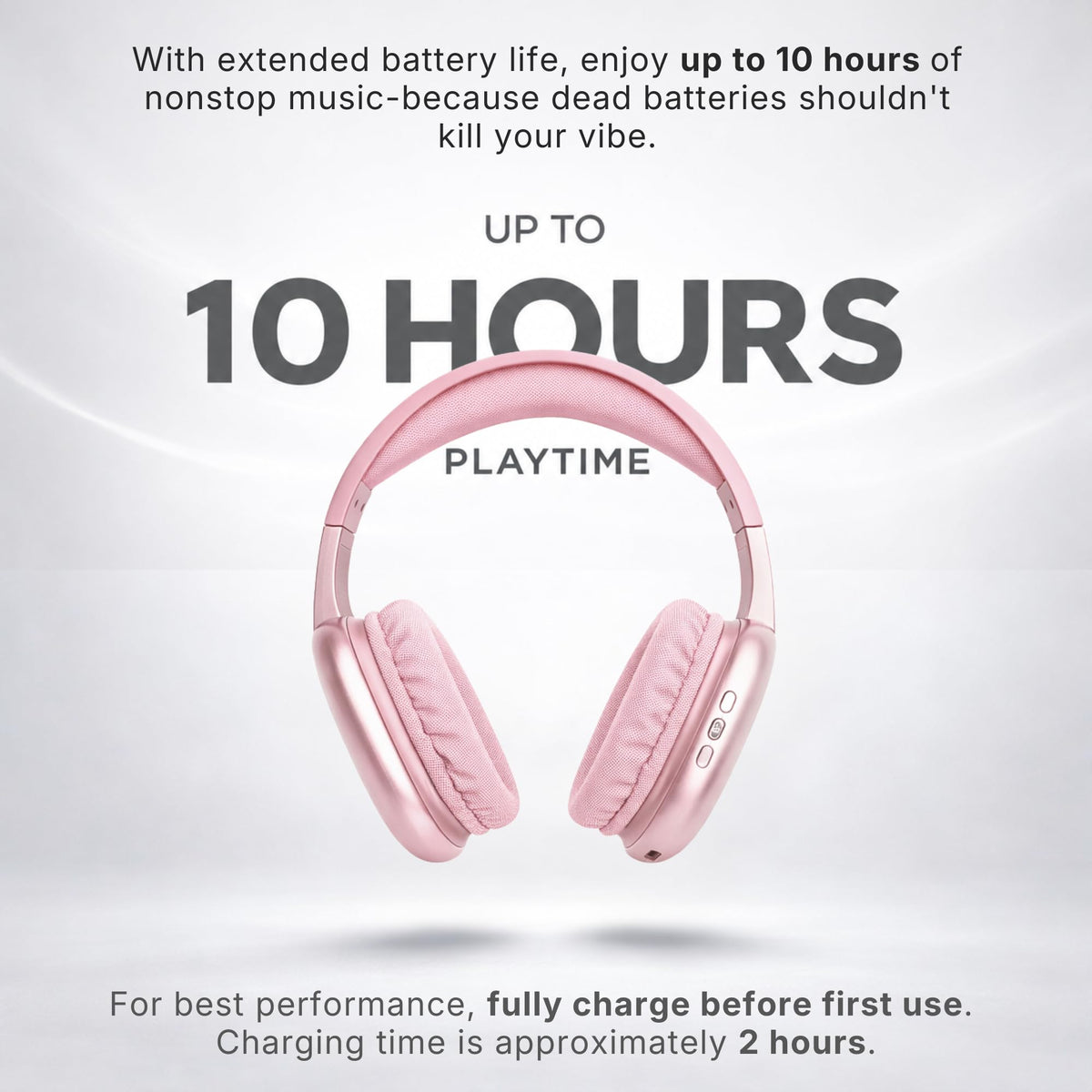 iJoy Ultra Wireless Headphones pink wired AUX port for flexible listening