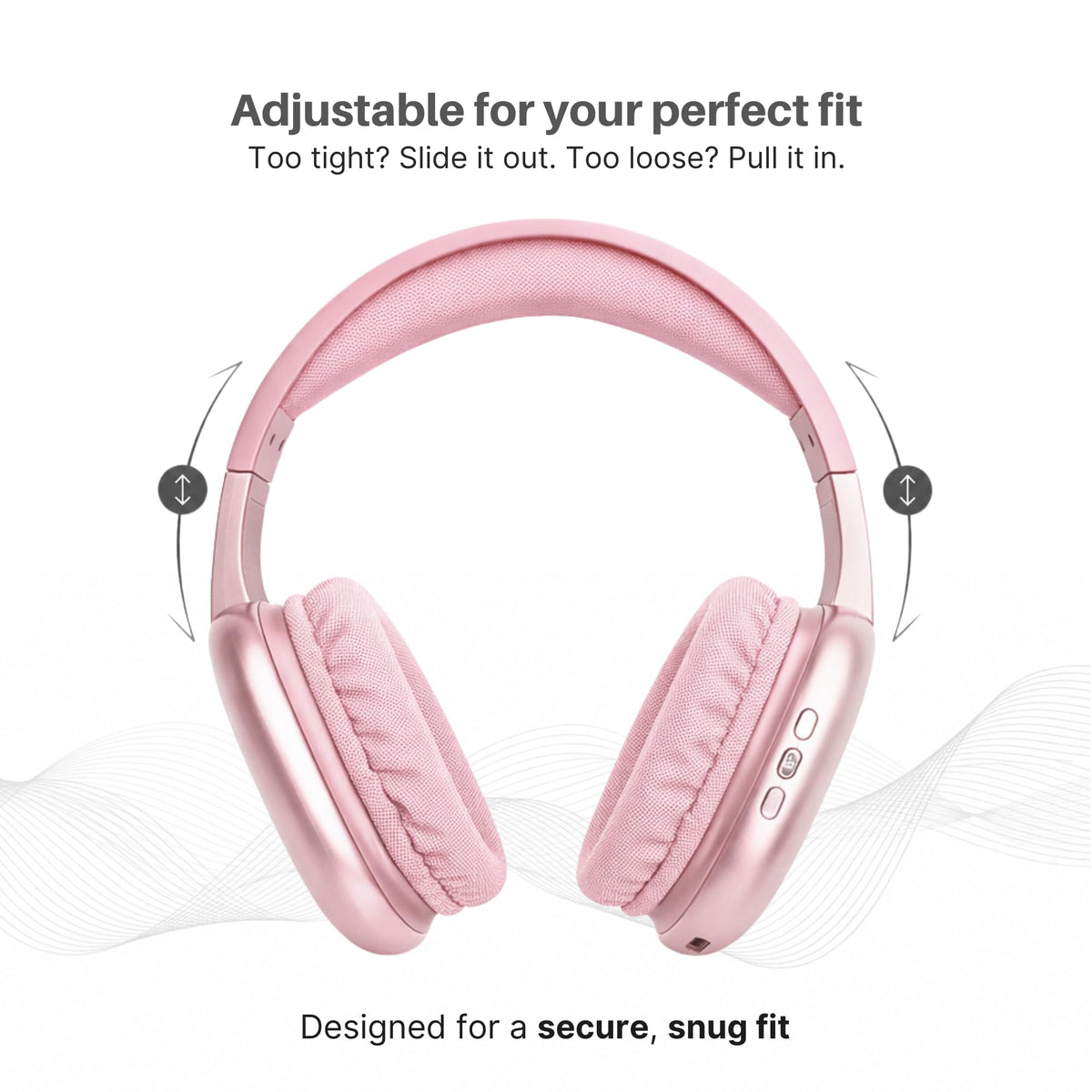 iJoy Ultra Wireless Headphones pink SD card slot for offline playback