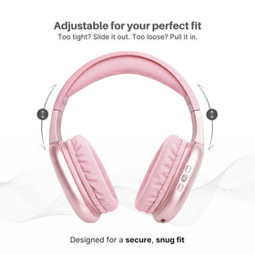 iJoy Ultra Wireless Headphones pink SD card slot for offline playback