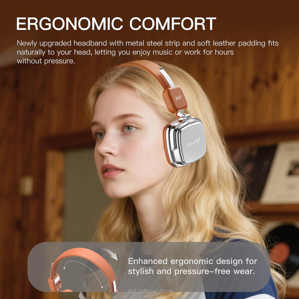iKF R2 ergonomic headband and steel frame close-up