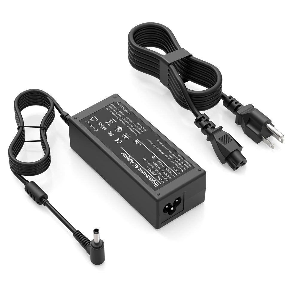 IKFJQCOA front view of 65W adapter showing compact housing and benefit durable design