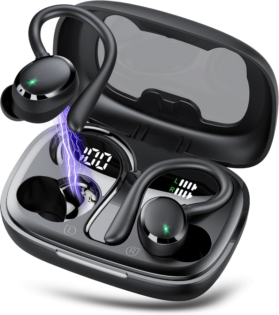 IKG Ear Buds digital display shows battery status at a glance.