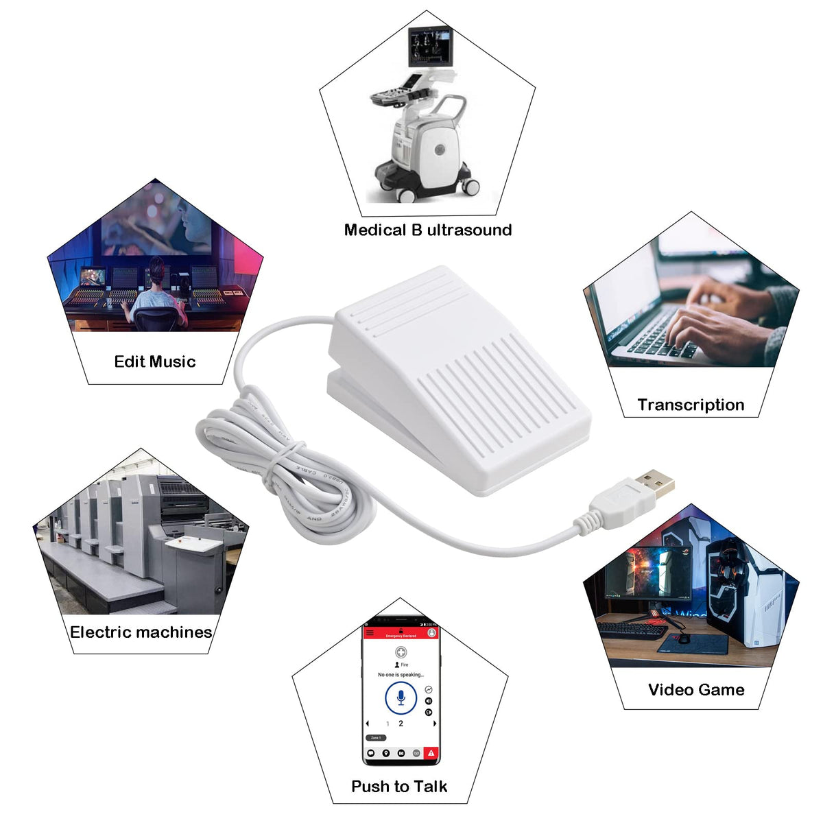 iKKEGOL foot pedal in gaming session enabling push-to-talk.