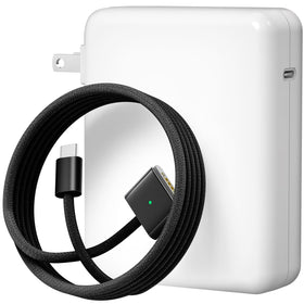 IKNUH 140W MacBook Pro charger with magnetic 3‑cable for fast, stable charging.