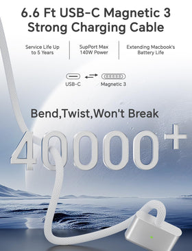 IKNUH cable alongside ruler showing 6.6ft length for flexible reach