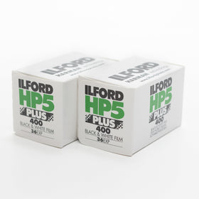 Ilford HP5 Plus front pack showing brand and film info, ready for shooting