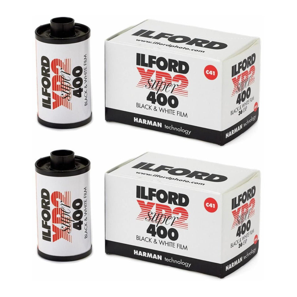 Ilford XP-2 Super 400 two-pack front view for versatile black-and-white photography