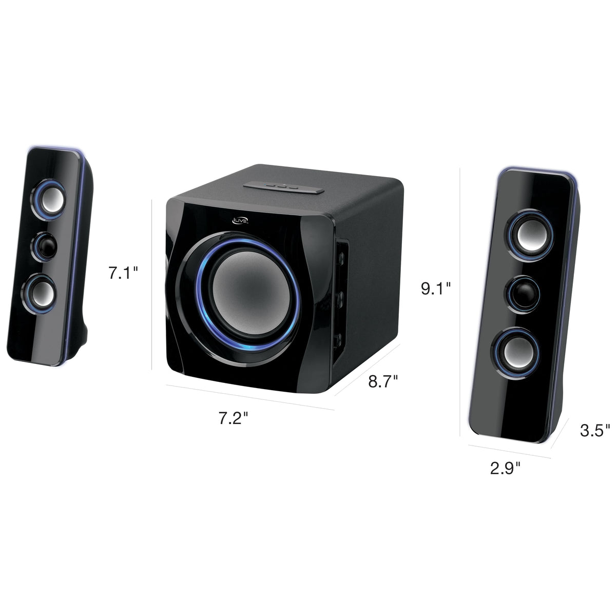 iLive HB23B detachable satellites offer flexible room placement.