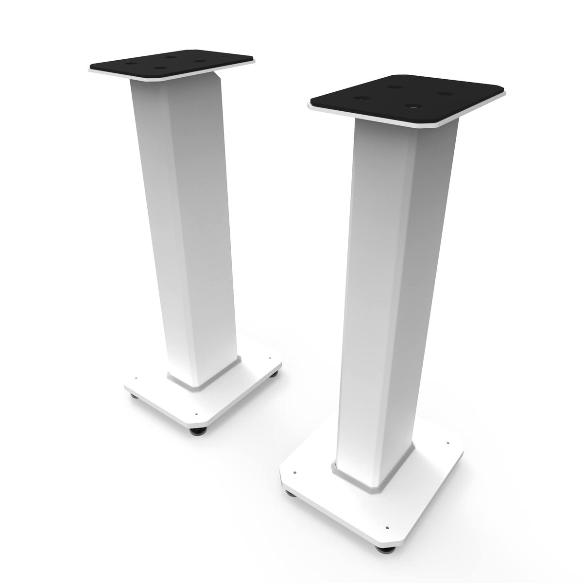 Kanto SX26 Universal Fillable Speaker Floor Stands for Bookshelf Speakers | 26" Tall | Adjustable Isolation Feet | Dedicated Cable Channel | Fill Bags & Level Incl. | Pair | White