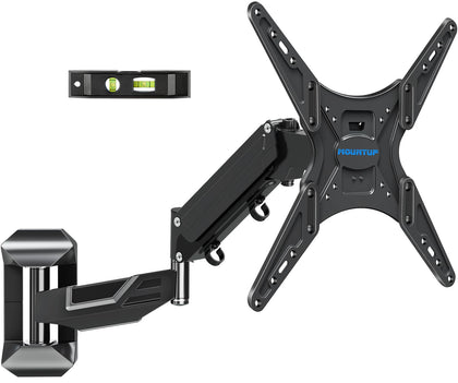 MountUp height-adjustable TV wall mount in textured black for flexible viewing angles.