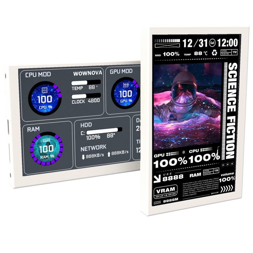 WOWNOVA 5-inch temp monitor front view showing at-a-glance readings