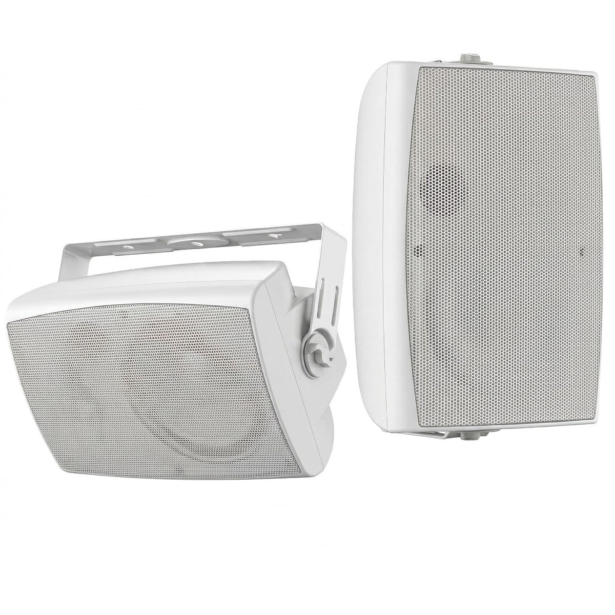 Herdio 6.5 Inches Indoor Outdoor Bluetooth Speakers Waterproof Wired 400 Watts with Powerful Bass,2 Way Wall Mount Speakers All-Weather Durability for Patio Home Deck Porch Backyard (Pair, White)