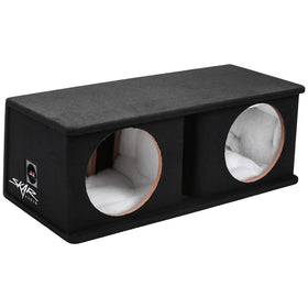 skar audio sk2x12v dual 12-inch enclosure side view showing universal fit design for bass expansion