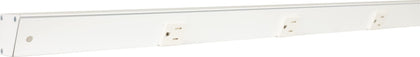Generic APT angled power strip 48in white mounted under cabinet for clutter-free outlets