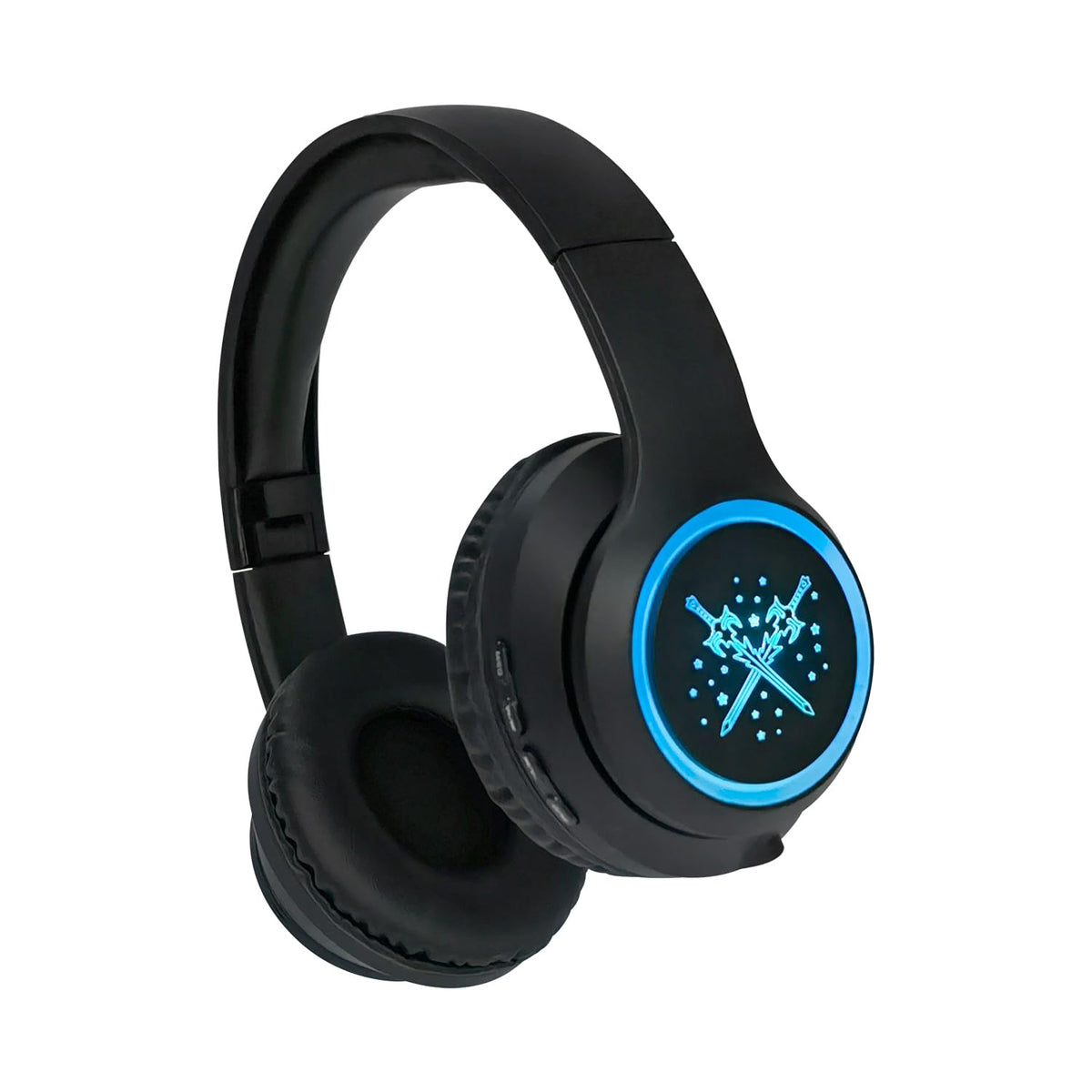 YUSONIC Bluetooth kids headphones with LED sword glow for classroom and travel.