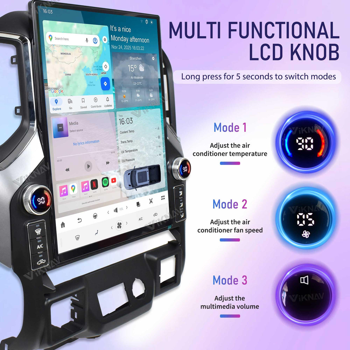 15.6 Inch Touch Screen Android Car Radio for GMC Sierra Chevrolet Silverado 2019 2020 2021 2022 2023 2024 2025 Head Unit Wirless Carplay GPS Navigation Screen Upgrade Multimedia Player Android Auto
