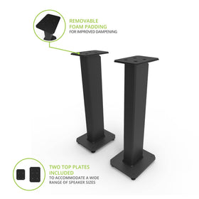 Kanto SX30 Universal Fillable Speaker Stands – 30 inch Tall, Adjustable Isolation Feet, Cable Channel | Pair | Black