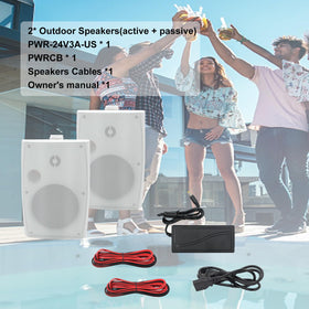 Herdio 6.5 Inches Indoor Outdoor Bluetooth Speakers Waterproof Wired 400 Watts with Powerful Bass,2 Way Wall Mount Speakers All-Weather Durability for Patio Home Deck Porch Backyard (Pair, White)