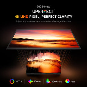 UPERFECT Portable Monitor 4K 23.8" QLED – 400 Nits, 1ms FreeSync, USB-C & HDMI, VESA