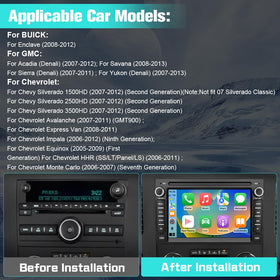 AWESAFE 4 Core 64GB Car Stereo for Chevy Silverado Tahoe GMC Sierra Yukon 2007-2013, Android 13 Touch Screen Silverado Radio Support Wireless CarPlay Android Auto GPS WiFi SWC - with Backup Camera