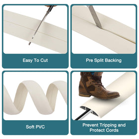 DBHXXMB-HH Floor Cord Cover 0.63" x 0.31" Cable Protector