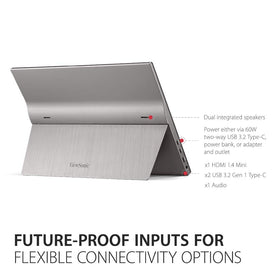 ViewSonic VG1655 USB-C 60W passthrough enables single cable power and data